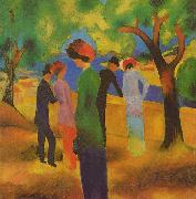 August Macke Lady in a Green Jacket oil